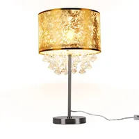GLOBO Tisch Lampe Stoff Nacht Licht Blatt Gold Design