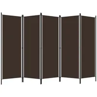 VidaXL 5-tlg. Raumteiler Braun 250x180 cm