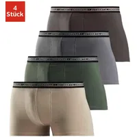 Authentic Underwear Boxershorts unifarben beige/braun/grau/grün S 4er Pack