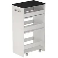 Vicco Unterschrank Rollregal Rivo 30 x 84,8 cm Weiß