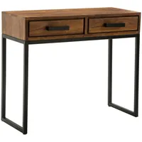 FineBuy Konsolentisch Sheesham Massivholz 90x76x36 cm Flurtisch Anrichte Schmal