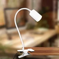 B.K.Licht - Schreibtischlampe mit Kabelschalter, Warmweiße Lichtfarbe, schwenkbar, Leselampe,