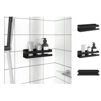 VidaXL Duschablage Mattschwarz 23x6,5x6 cm Gebürsteter Edelstahl 304
