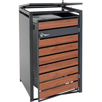 Mendler 1er Mülltonnenverkleidung HWC-J81, Mülltonnenbox, erweiterbar, Metall 32kg, anthrazit