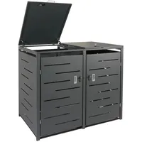 MCW 2er-/4er-Mülltonnenverkleidung MCW-E83, Mülltonnenbox, erweiterbar 116x141x98cm ~ anthrazit, Stahl
