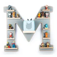 BOARTI Kinderregal Buchstabe M Holz grau