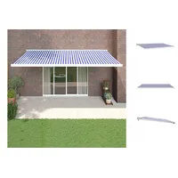 VidaXL Markise Einziehbar Blau und Weiß 5x3 m Stoff
