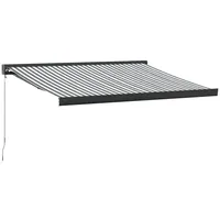 VidaXL Markise Einziehbar Anthrazit & Weiß 3,5x2,5 m Stoff