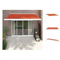 VidaXL Markise Einziehbar Orange Braun 3,5x2,5 m Stoff Aluminium