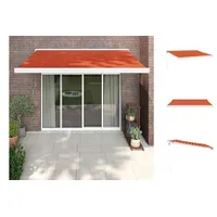 VidaXL Markise Einziehbar Orange und Braun 3x2,5 m Stoff