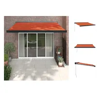 VidaXL Markise Einziehbar Orange und Braun 3,5x2,5 m Stoff