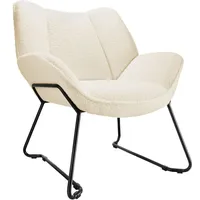 Tectake tectake® Sessel, gepolstert, mit Bouclé-Bezug, schlankes Stahlgestell mit