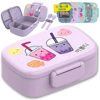 Bearfoot Brotdose Kinder mit Fächern, BPA frei, Lunchbox, Bento