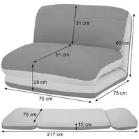 Mendler Schlafsessel HWC-E68, Schlafsofa Funktionssessel Klappsessel Relaxsessel, Stoff/Textil ~
