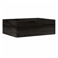 VidaXL Holzkiste mit Griffen Schwarz 40x30x13 cm Massivholz Kiefer