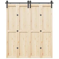 VidaXL Schiebetürbeschlag-Set 183 cm Stahl Schwarz