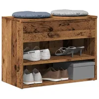 VidaXL Schuhbank Altholz-Optik 60x30x45 cm Holzwerkstoff