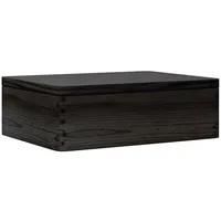 VidaXL Holzkiste mit Deckel Schwarz 40x30x13 cm Massivholz Kiefer