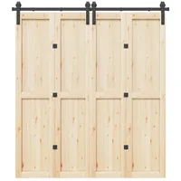 VidaXL Schiebetürbeschlag-Set 200 cm Stahl Schwarz
