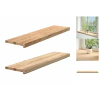 VidaXL Fensterbänke 2 Stk. Unbehandelt 100x30x2 cm Massivholz Eiche