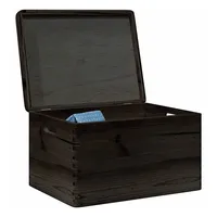 VidaXL Holzkiste mit Deckel und Griffen Schwarz 40x30x23 cm