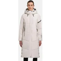 Khujo Damen Wintermantel Warmer Steppmantel extra lang mit zahlreichen
