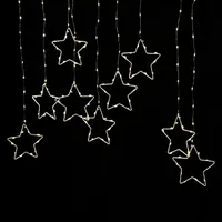 MARELIDA LED Lichtervorhang Sterne Fensterbeleuchtung 120x60cm für Innen Außen
