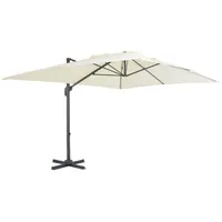 VidaXL Ampelschirm mit Aluminium-Mast 400 x 300 cm Sandweiß