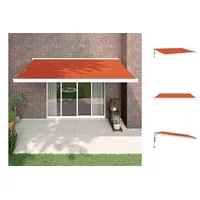 VidaXL Markise Einziehbar Orange und Braun 4x3 m Stoff