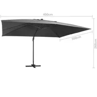VidaXL Ampelschirm mit LED-Beleuchtung Alu-Mast 400x300 cm Anthrazit