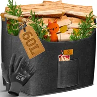 Kesser Brennholzkorb 60 l inkl. Arbeitshandschuhe Schwarz
