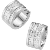 GIORGIO MARTELLO MILANO Klappcreolen mit weißen Zirkonia, Silber 925