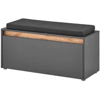 Furn.design Garderobenbank, Grau, Eiche Wotan, Holzwerkstoff, Nachbildung,Eiche, Uni, 1-Sitzer,