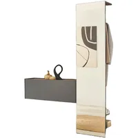 Furn.design Garderoben-Set, grau matt und Wotan Eiche Garderobenkombination 150