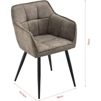[en.casa] Esszimmerstuhl Birmingham Taupe
