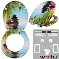 Woltu WC Sitz mit Absenkautomatik Motiv Rosa