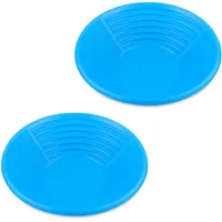 Relaxdays Blaue Goldwaschpfanne, 2er Set,
