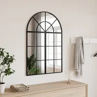 VidaXL - Wandspiegel,Badspiegel Schwarz 60x90 cm Gewölbt Eisen 443288
