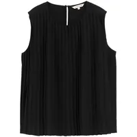 Tom Tailor Damen Plissee Top, schwarz, Uni, Gr. 36