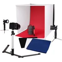 Caruba Tragbares Fotostudio mit Separaten LED Leuchten 40x40x40cm, Studioausrüstung