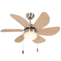 Homcom Deckenventilator mit Beleuchtung, 16W LED Deckenlampe mit Ventilator,