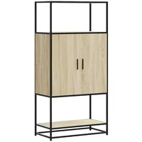 VidaXL Highboard Sonoma-Eiche 68x35x139 cm Holzwerkstoff und Metall