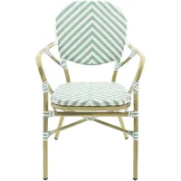 Essentials Tango Bistrostuhl Rattan – Bambus-Weiß/Pastellgrün
