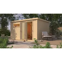Karibu Saunahaus KARIBU "»Talo 6« mit Iso-Tür, naturbelassen", beige