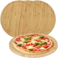 Relaxdays Schneidebrett-Set Holz 4-tlg. Ø 32 cm Braun
