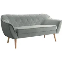 Mirjan24 Sofa, Grau, Textil, Kiefer, 2-Sitzer, Rechteckig, 140x75x74 cm,