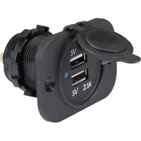 Perel Velleman Einbau-USB-Ladegerät für Autos, spritzwassergeschützt, 12 24 VDC