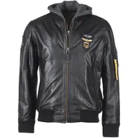 Top Gun Lederjacke - schwarz, - XXL