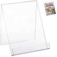 Relaxdays 2 x Buchaufsteller für DIN A4 Bücher, Transparent