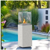 CB-tec Feuerstelle Gas Terrassenfeuer Lithotech mit Schutzhülle